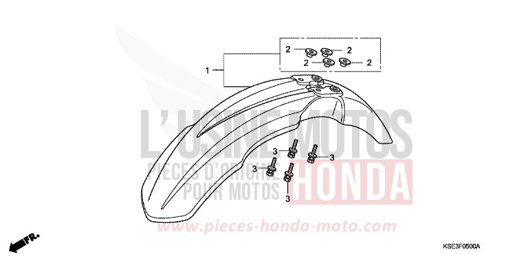 KOTFLUEGEL, VORNE von CRF150R "Big Wheels" EXTREME RED (R292) von 2012